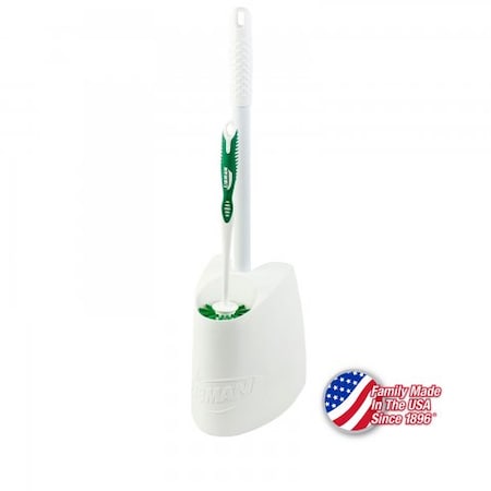 Libman Libman Commercial Toilet Brush/Plunger Combo W/Caddy, White/Green - 1024